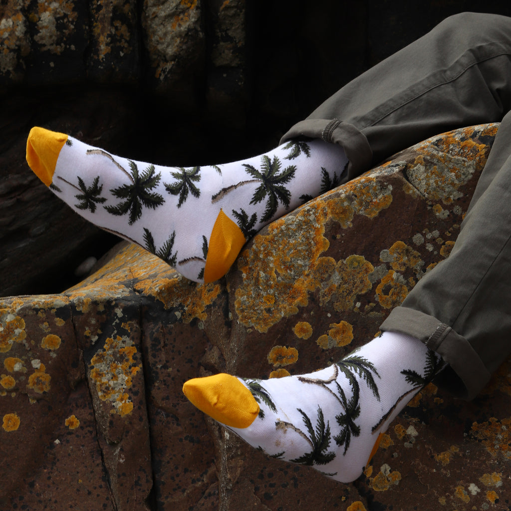 Men's Palm Tree Cotton Socks