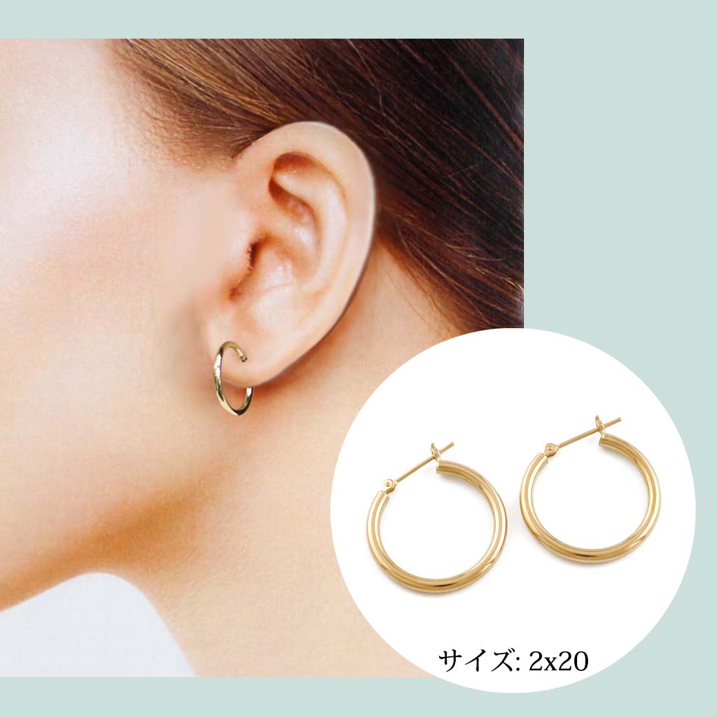 ✨特別価格✨K18 18金 18k YG フープピアス3㎜×25㎜《新品