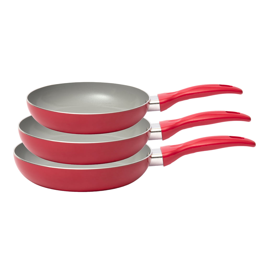 Ripley - SET SARTENES KITCHENWARE CERAMARBLE ROJO X3