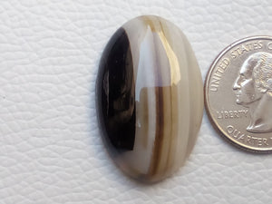 34x22x8 mm Black Banded Onyx Oval Shape