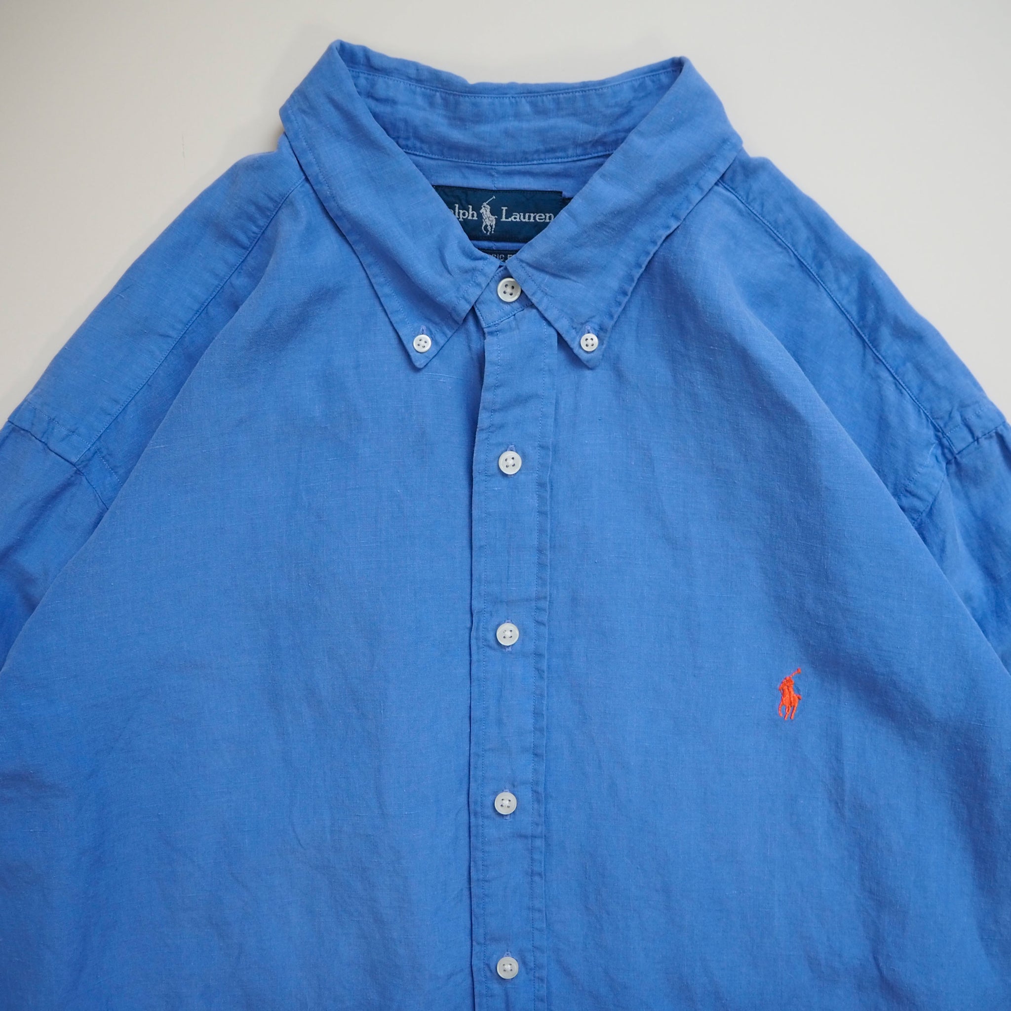 ラルフローレン Ralph Lauren ワンポイント リネン シルク 長袖シャツ メンズ A0160 Szimpatikus Used Vintage Select