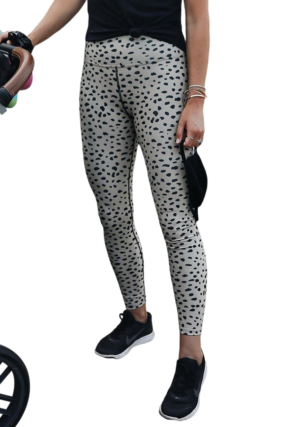 Dalmatian Spots Printed Stretchy High Waist Leggings