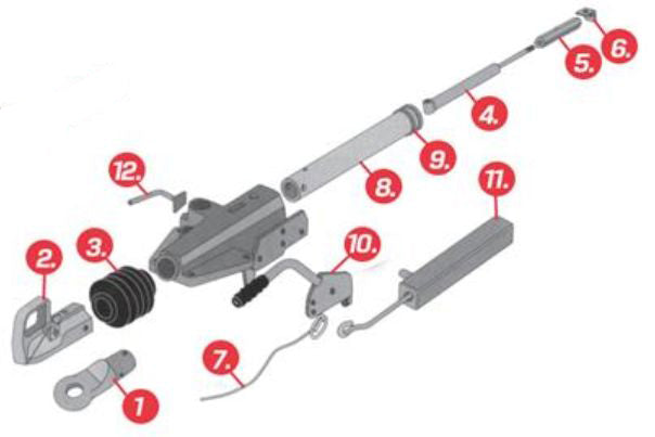 Indespension Trailer Coupling V674 2600kg with 50mm Head and Lock