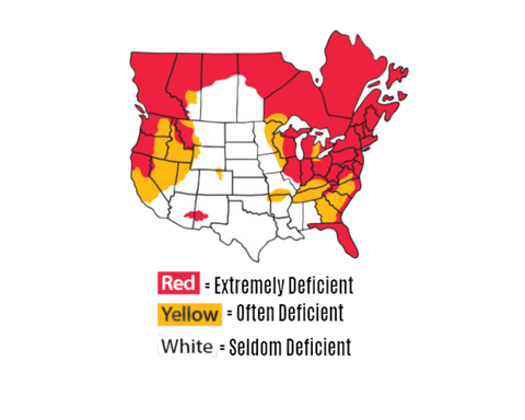 Map of Selenium Deficient Areas in the Northwest United States