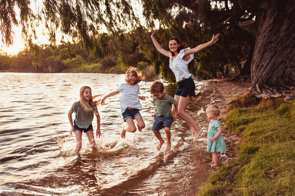 Family fun in the river
