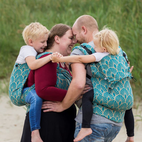 Neko Slings Toddler to Preschool Carriers are specifically designed to support big kid wearing
