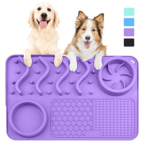 Slow Feeder / Lick Mat / Snuffle Mat- BPA Free, Food Grade Silicone Fe