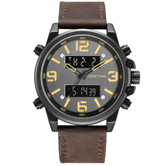 Leather Mechanical Watch - Men Automatic Steampunk Watch - Bronze Tran –  Deals DejaVu