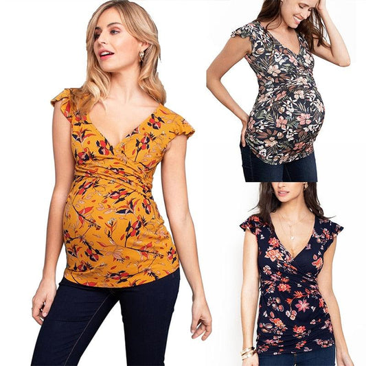 Great Pregnancy T-Shirt - Casual Maternity Tops - Maternity Print Stri –  Deals DejaVu