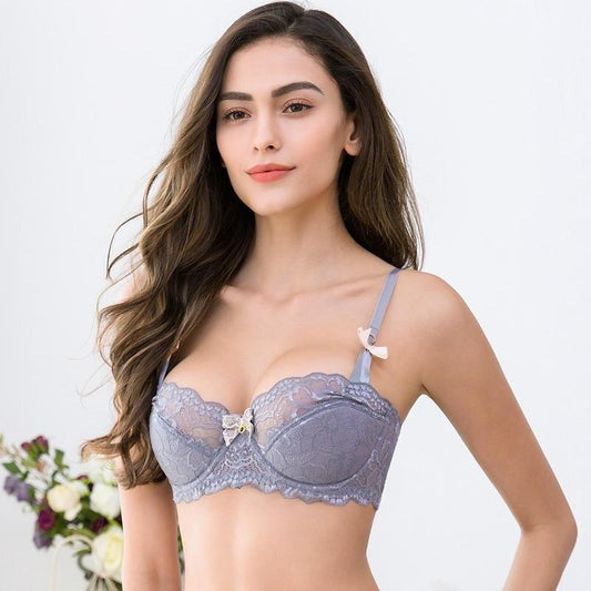 Gorgeous Women's Lace Top Strapless Push Up Sexy Bra -Small Breast