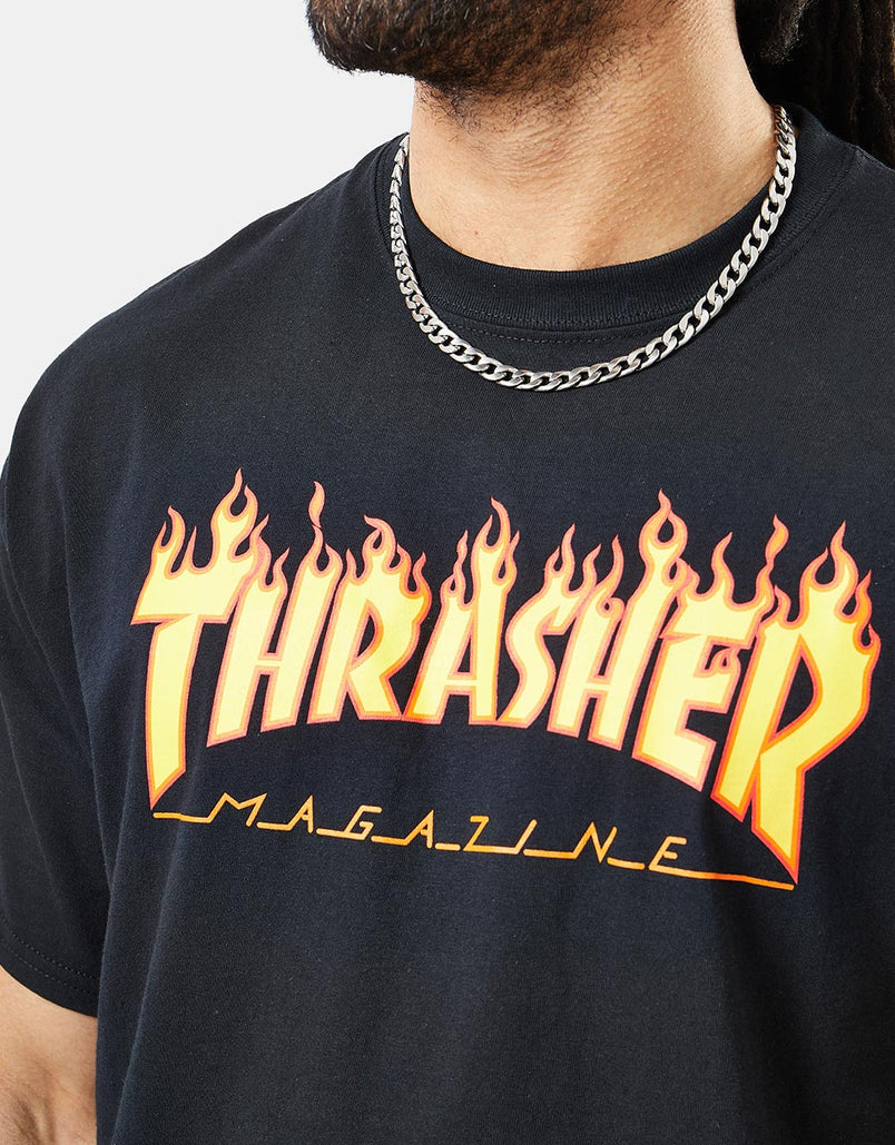 thrasher shirt black and red