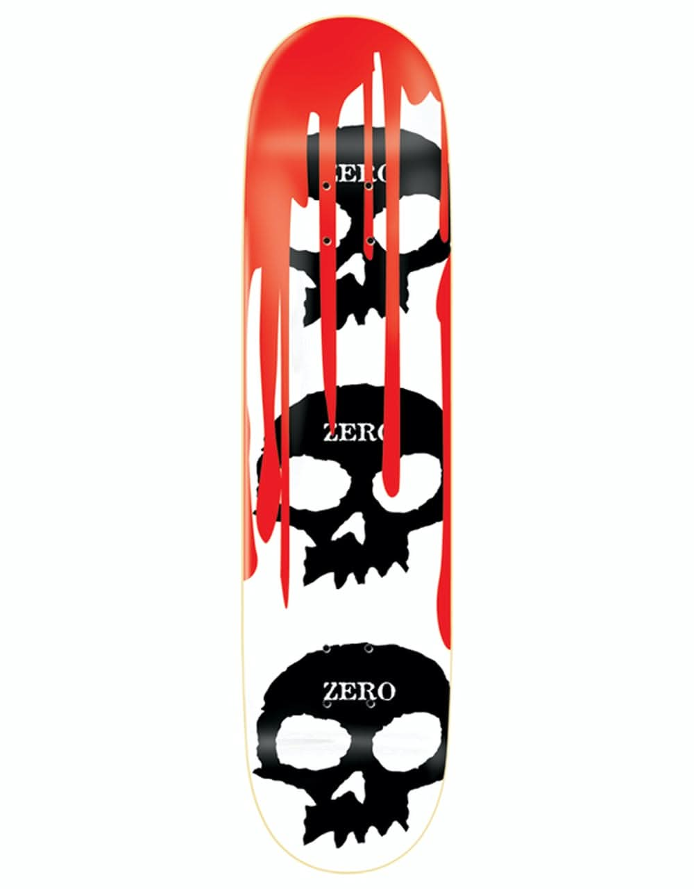 Zero 3 Skulls With Blood Skateboard Deck - 7.75