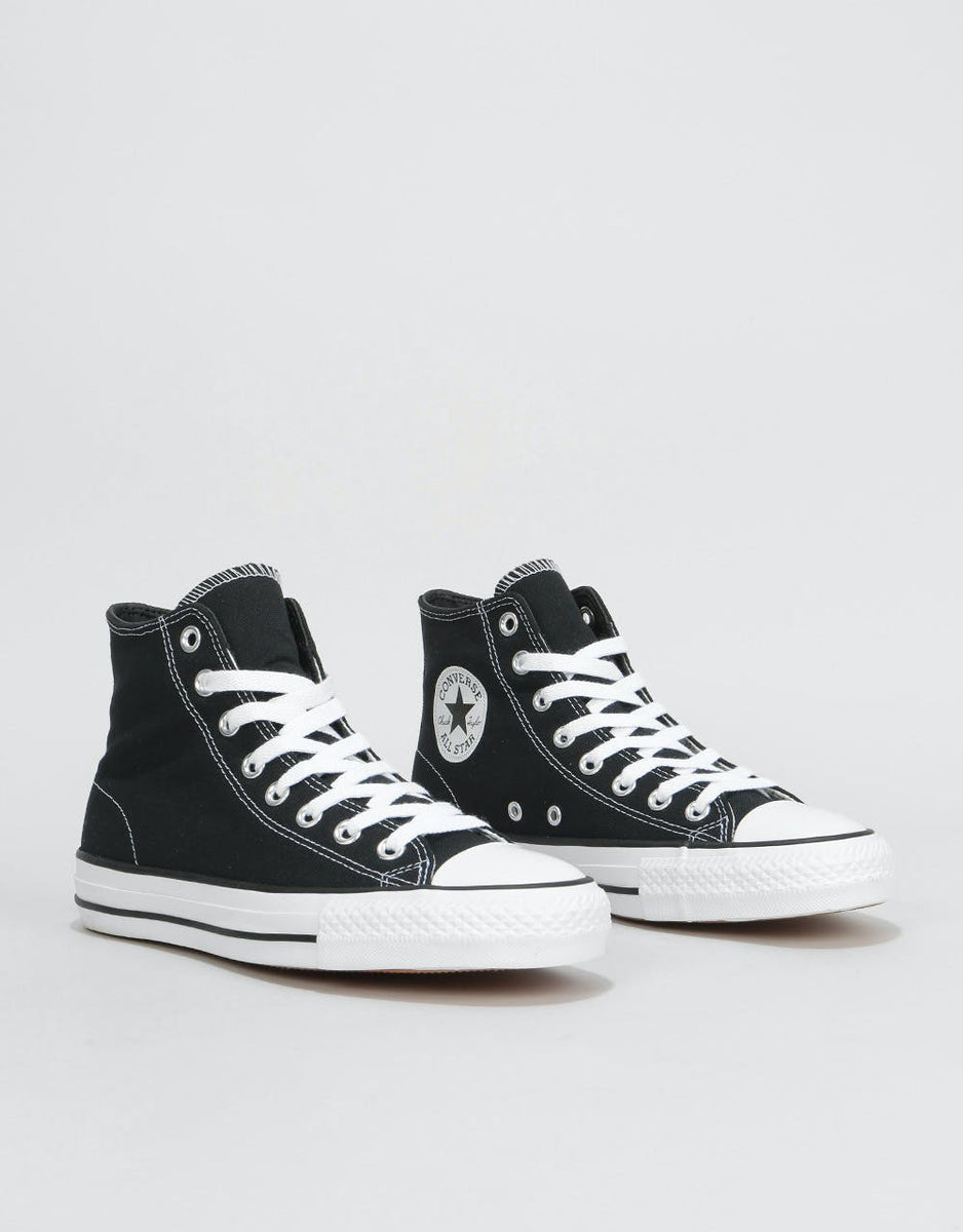 Converse CTAS Pro Hi Canvas Skate Shoes - Black/Black/White – Route One