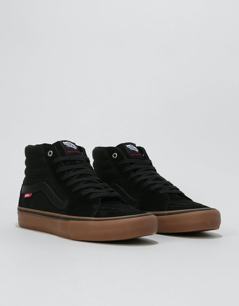 Vans Sk8-Hi Pro Skate Shoes - Black/Gum 