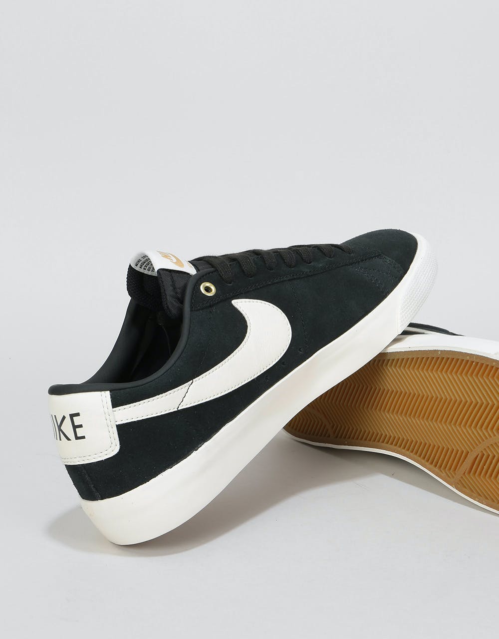 Nike Sb Gt Blazer Low Skate Shoes Black Sail Route One