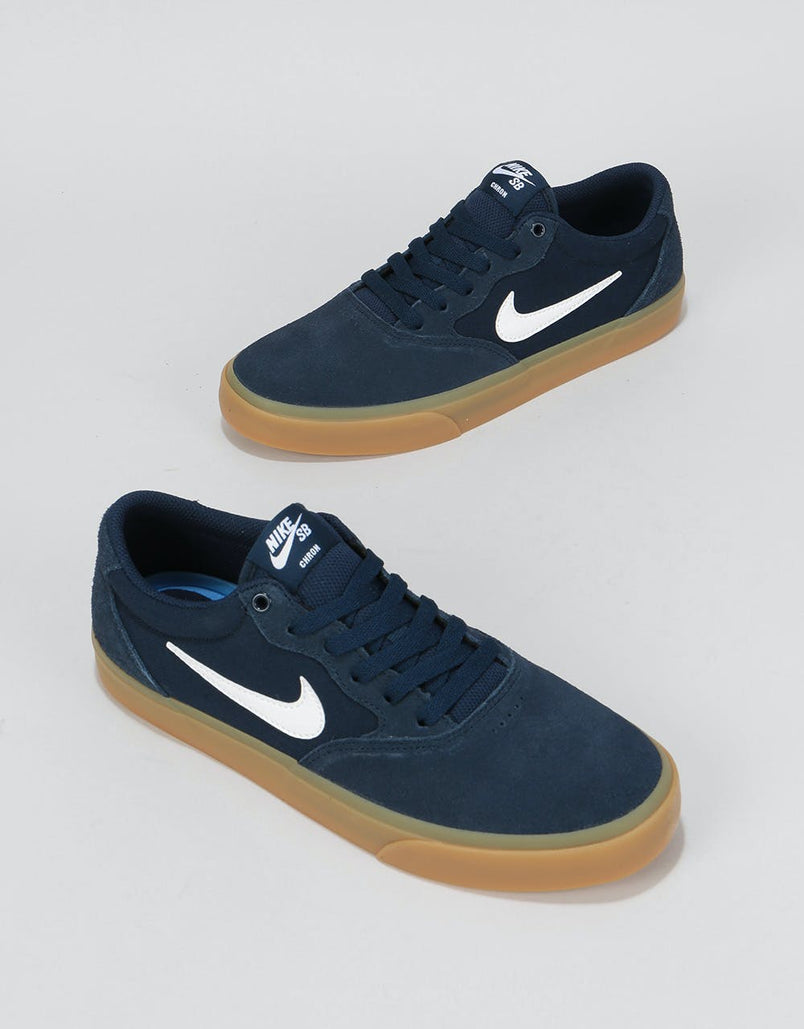 nike sb chron slr skate shoes - obsidian/white/gum