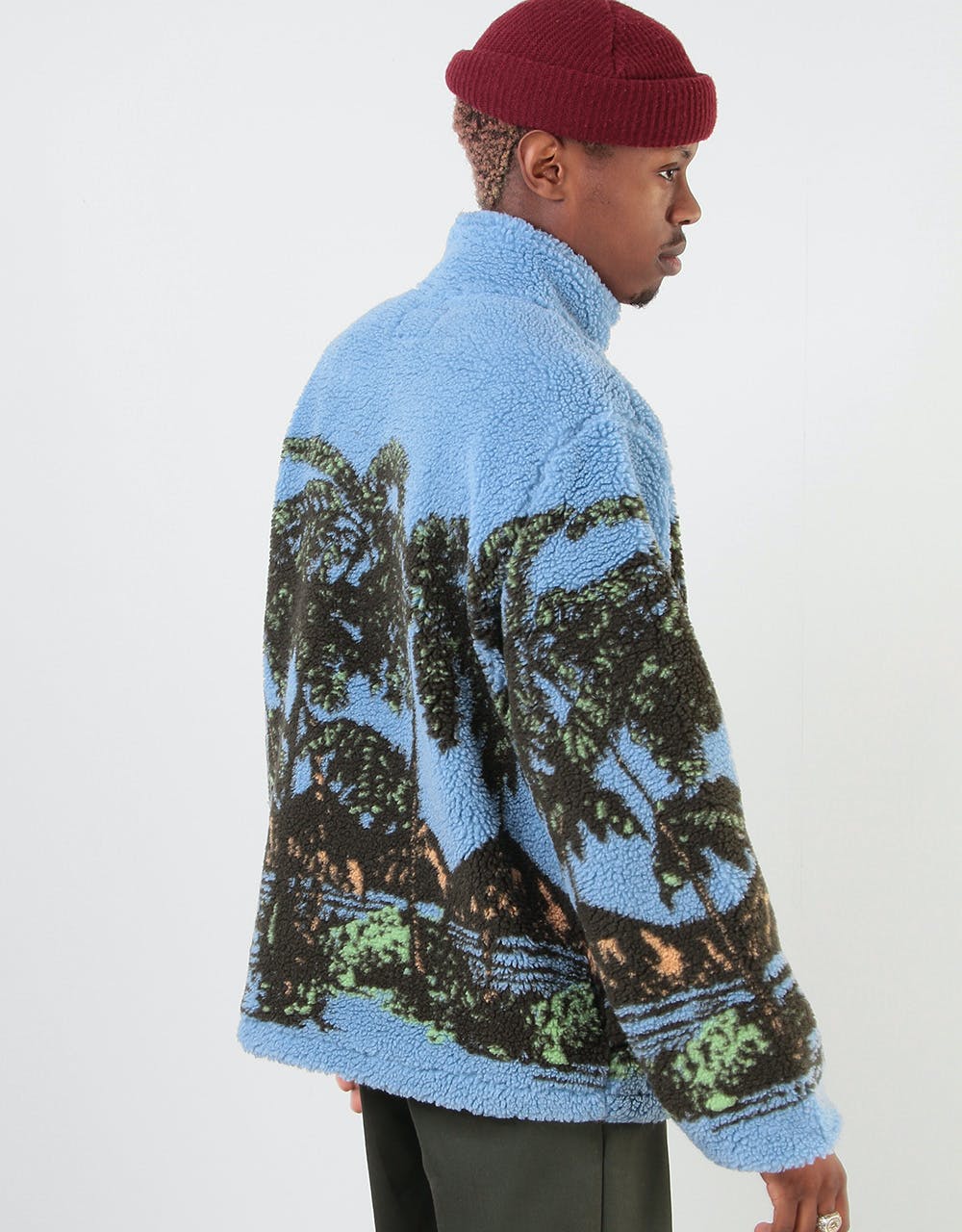 STUSSY Hawaiian Jacquard Mock ボアフリース 値頃 clusteredificacion.com