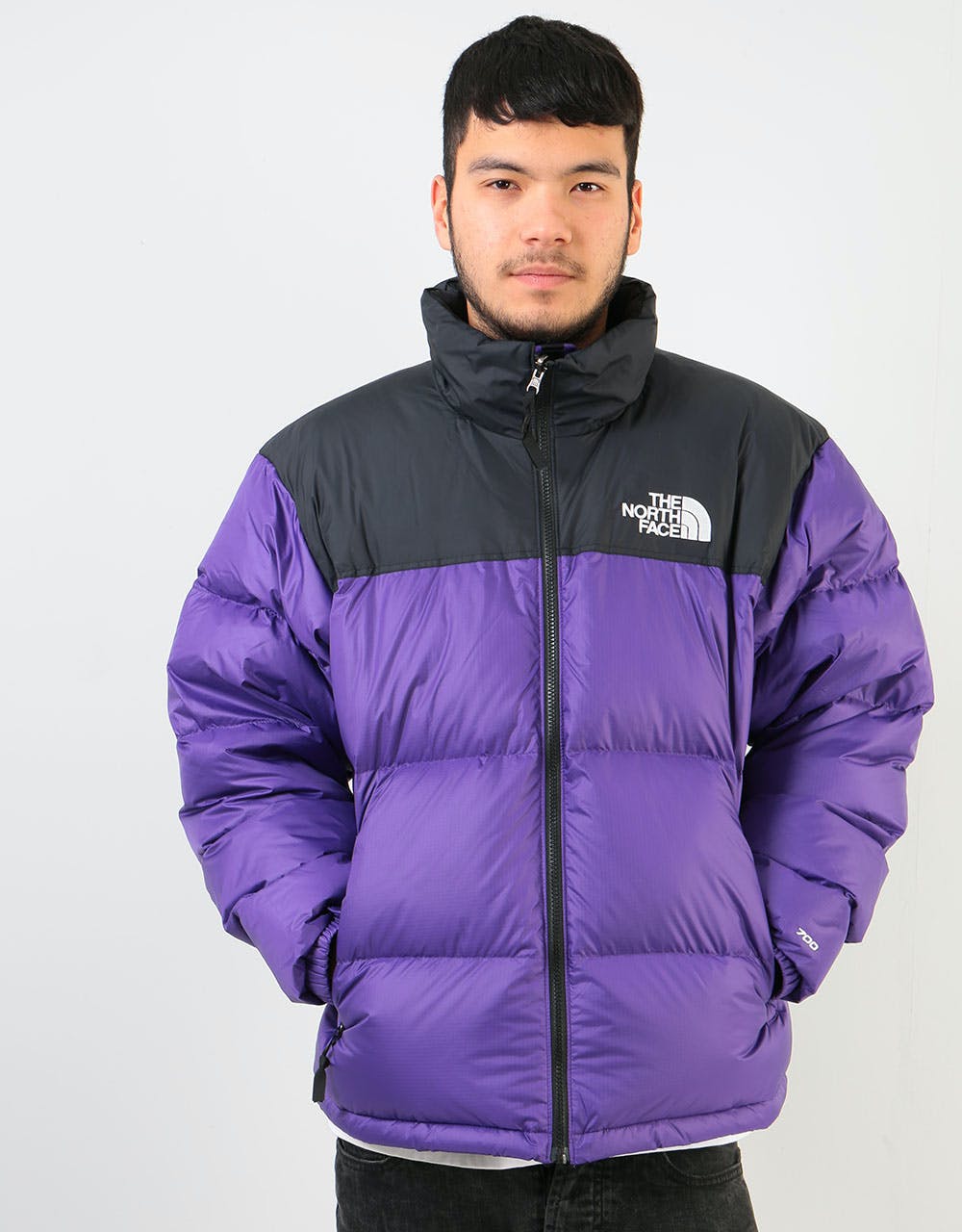 purple north face jacket