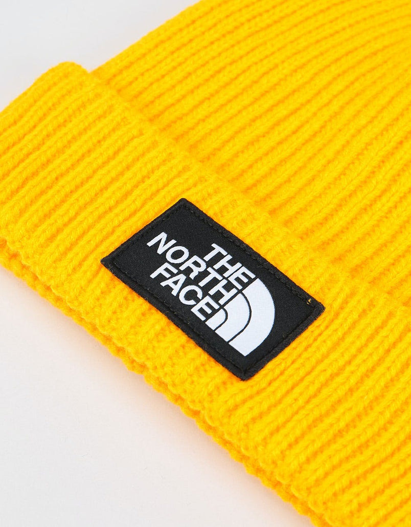 yellow north face beanie