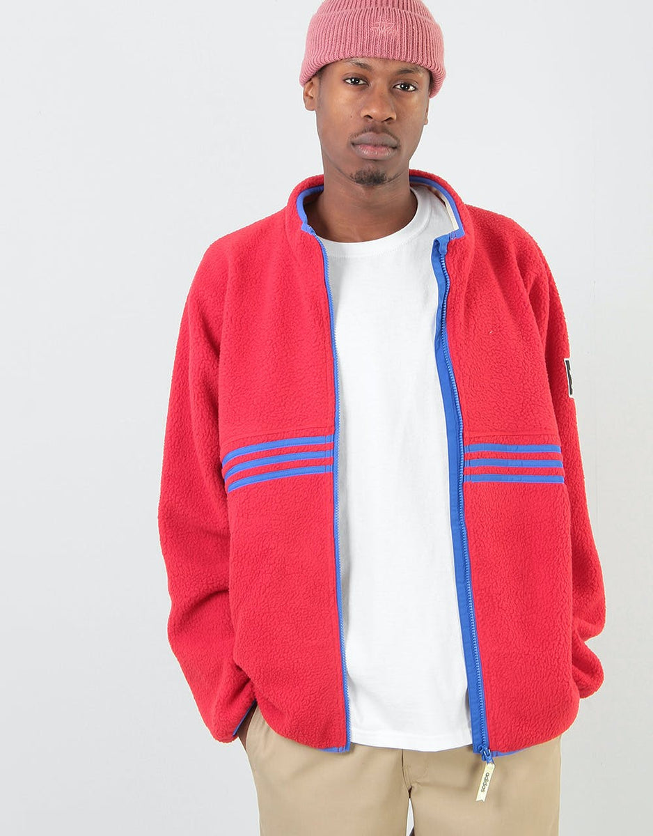 adidas Sherpa Full Zip Fleece Jacket - Power Red/Hi-Res Blue/Yellow ...