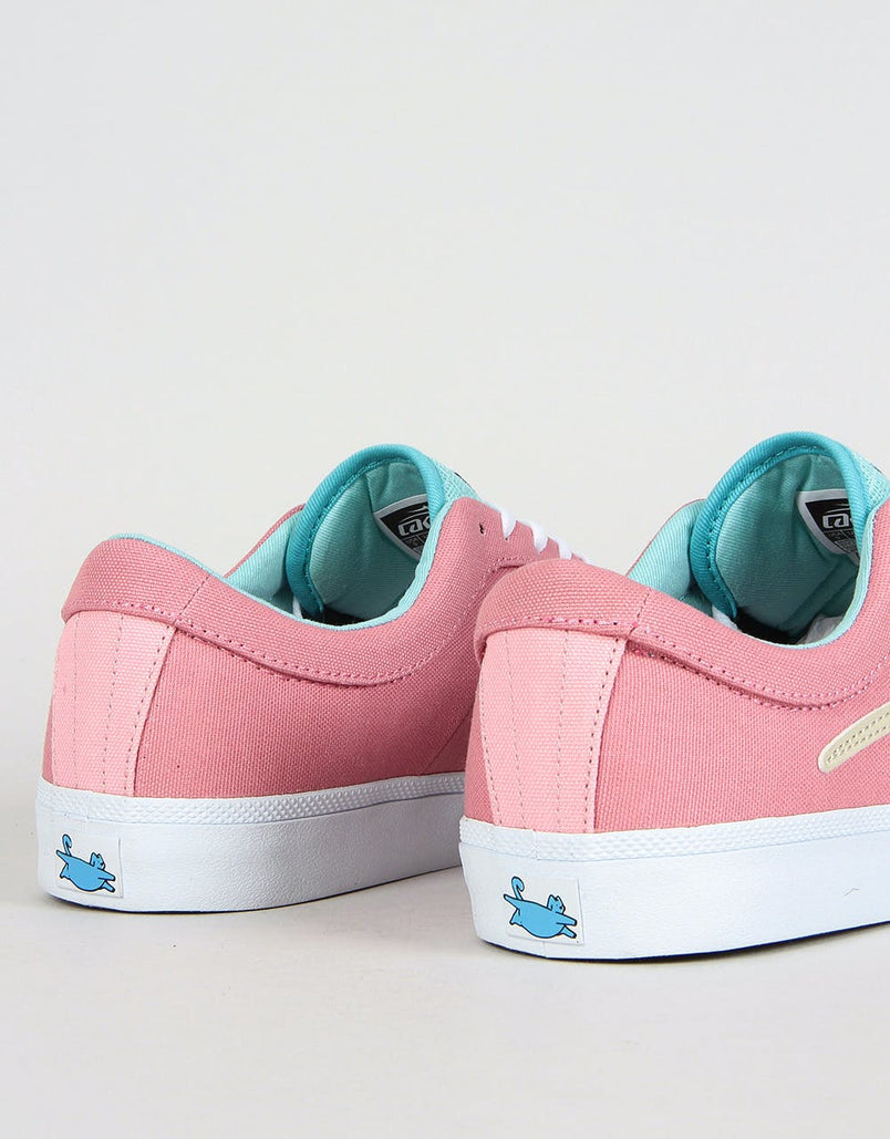 lakai x leon karssen sheffield pink & white skate shoes