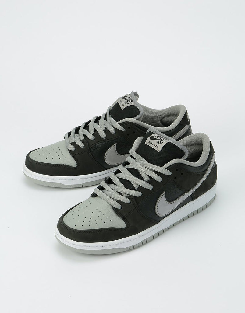 nike sb dunk low pro shoes black medium grey white