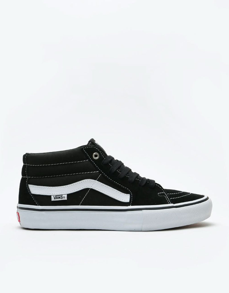 vans sk8 mid black white