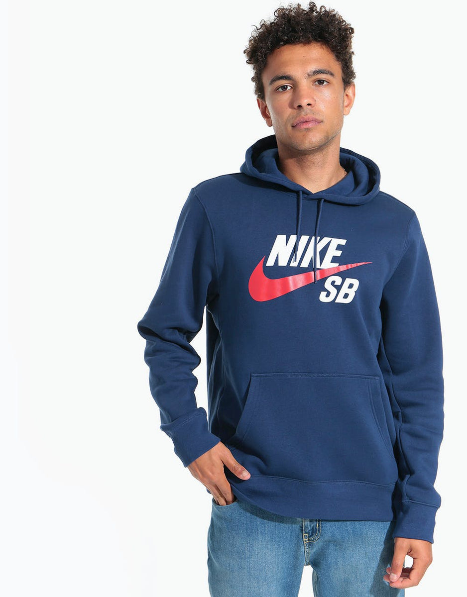 Nike SB Icon Pullover Hoodie - Midnight Navy/University Red – Route One