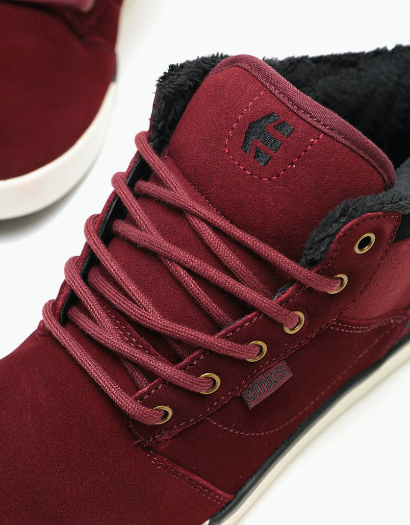 burgundy and gold shoes