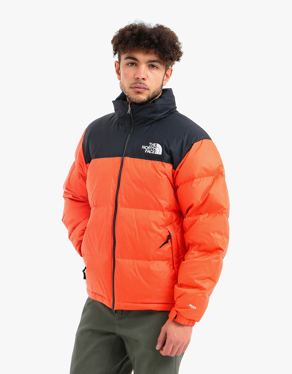 north face orange puffer jacket