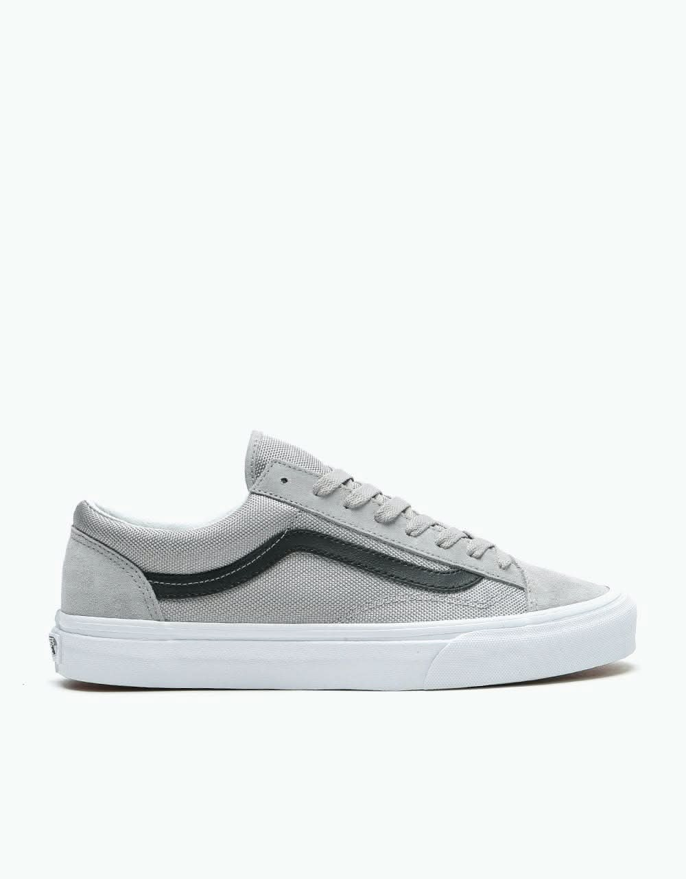 grey black and white vans