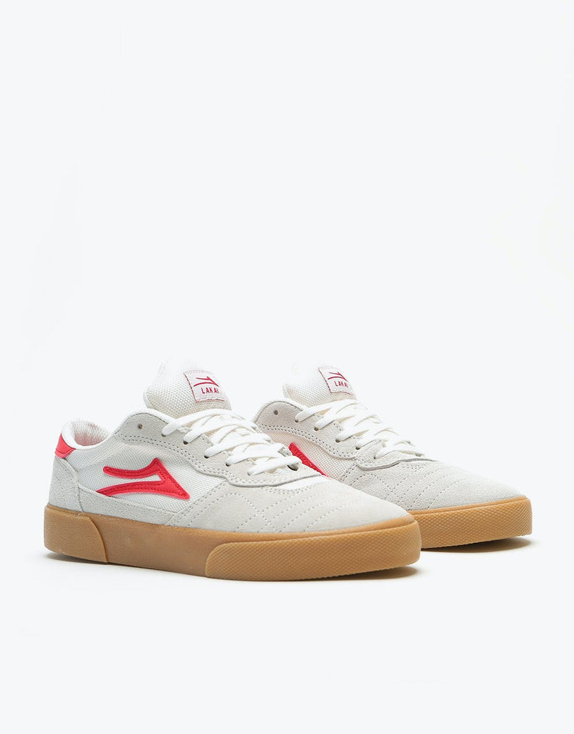 Lakai Cambridge Skate Shoes - White/Red 