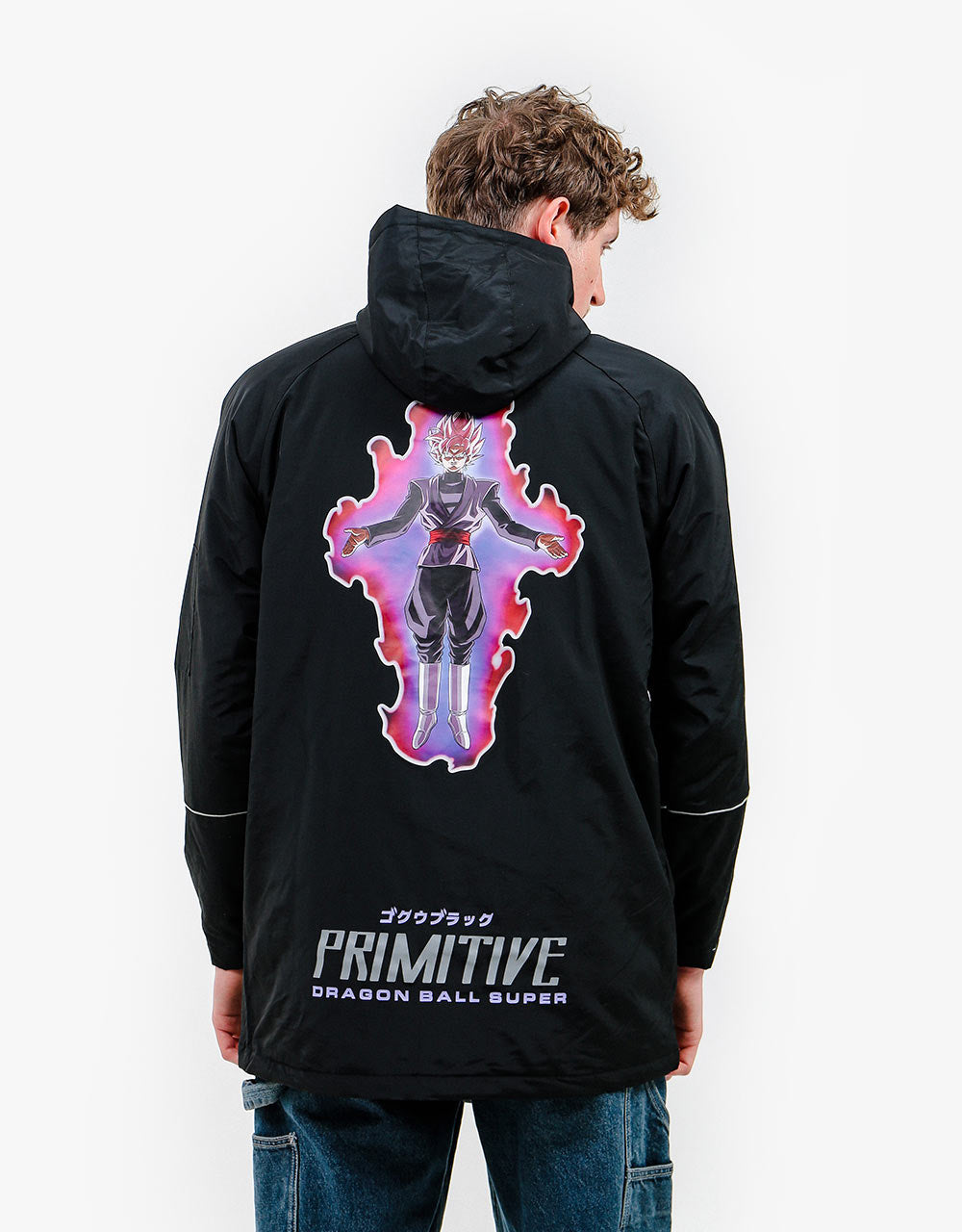 Primitive X Dragon Ball Super Goku Black Rose Parka Jacket Black Route One