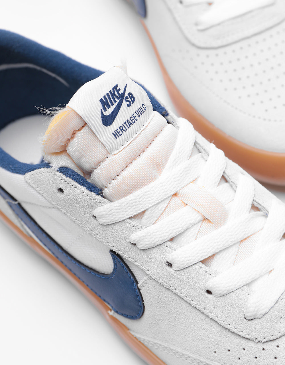 Nike SB Heritage Vulc Skate Shoes - Summit White/Navy-White-Gum Light ...