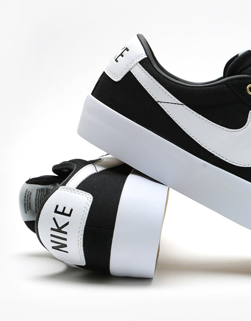 Nike Sb Zoom Blazer Low Pro Gt Skate Shoes Black White Black Gum Lig Route One