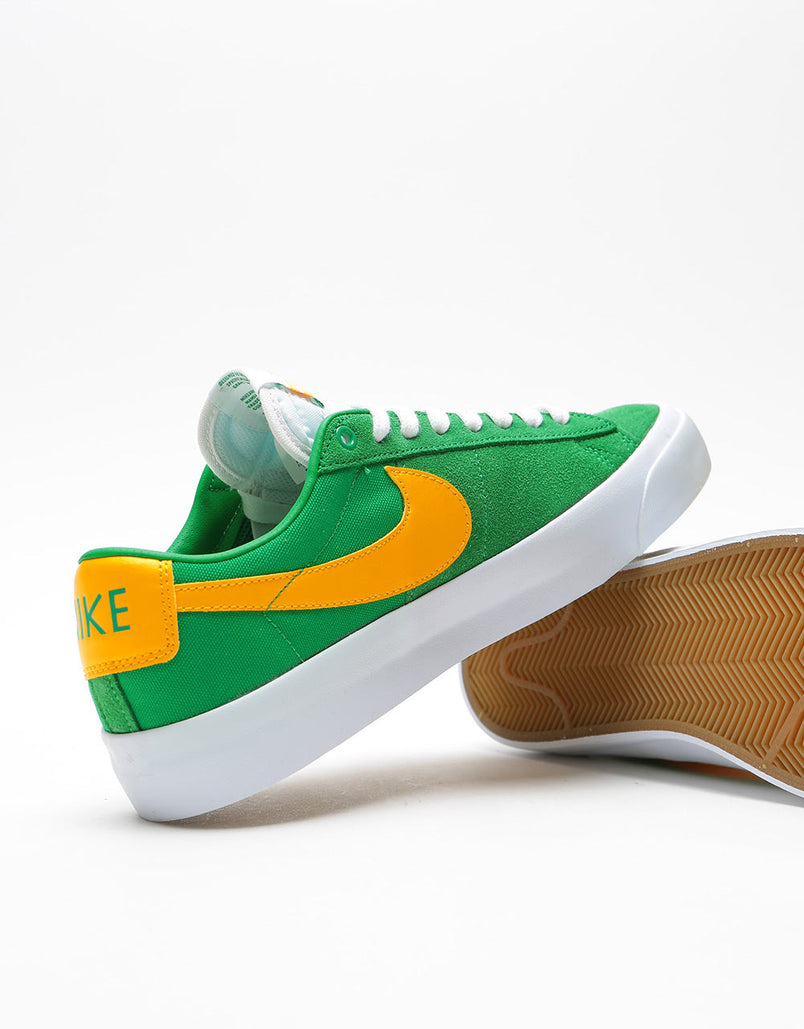 Nike Sb Zoom Blazer Low Pro Gt Skate Shoes Lucky Green University Go Route One