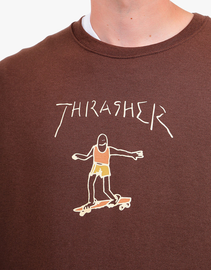Thrasher Gonz Logo Crew Sweatshirt - Dark Chocolate – Route One