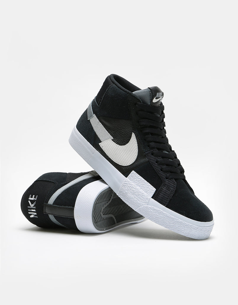 Nike SB Zoom Blazer Mid Premium Skate Shoes - Black/White-Wolf Grey-Co