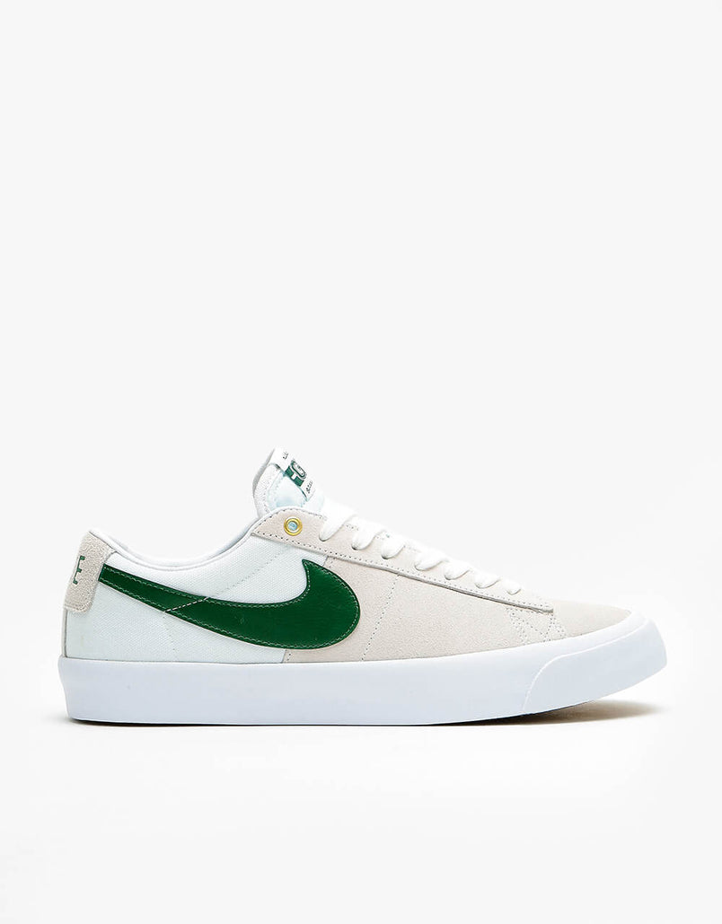 Nike Sb Zoom Blazer Low Pro Gt Skate Shoes White Fir White Gum Ligh Route One