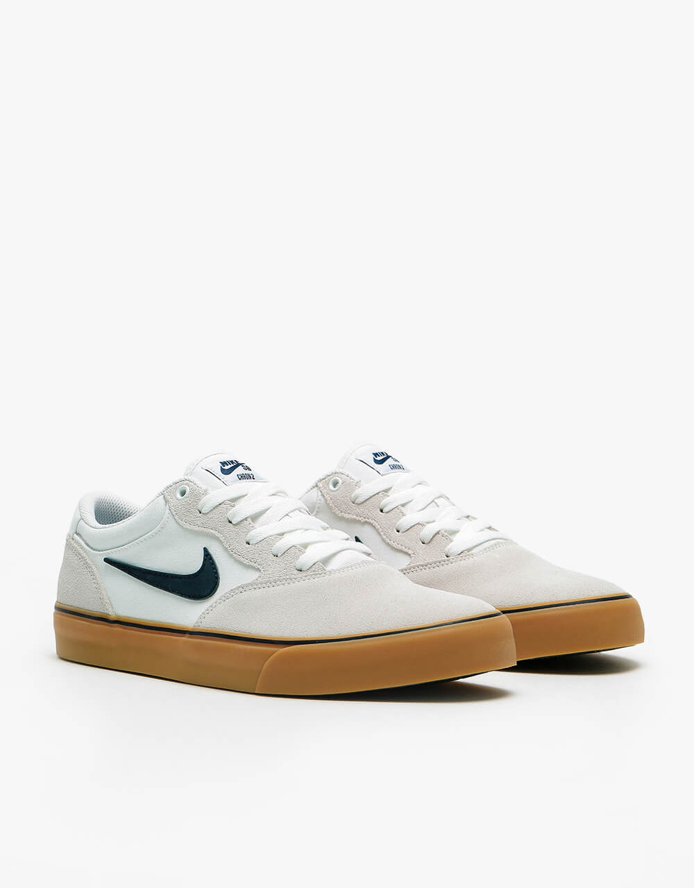 Nike SB Chron 2 Skate Shoes - White/Obsidian-White-Gum Light Brown ...