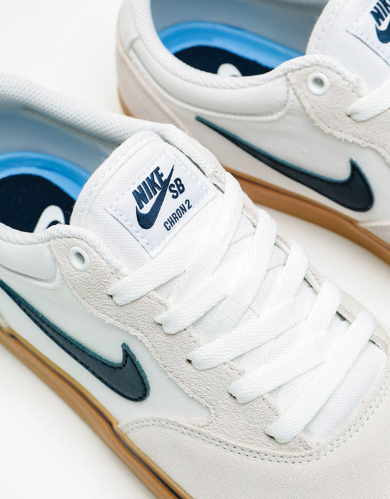 nike sb chron slr skate shoes - obsidian/white/gum