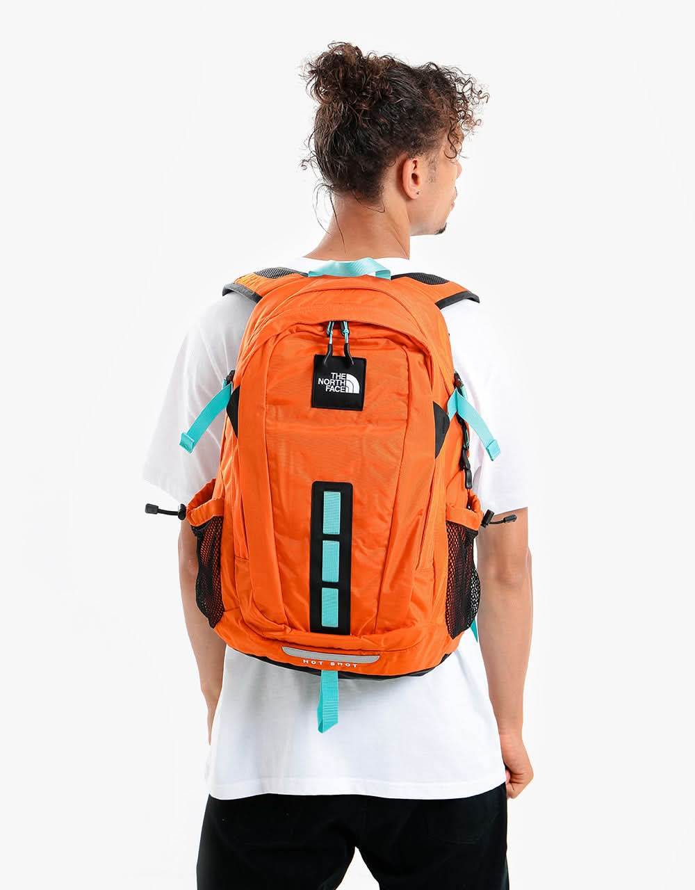 The North Face Hot Shot Se Backpack Red Orange Transantarctic Blue Route One