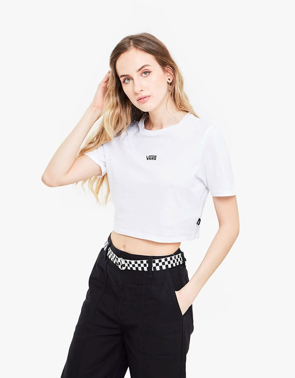 vans white crop top