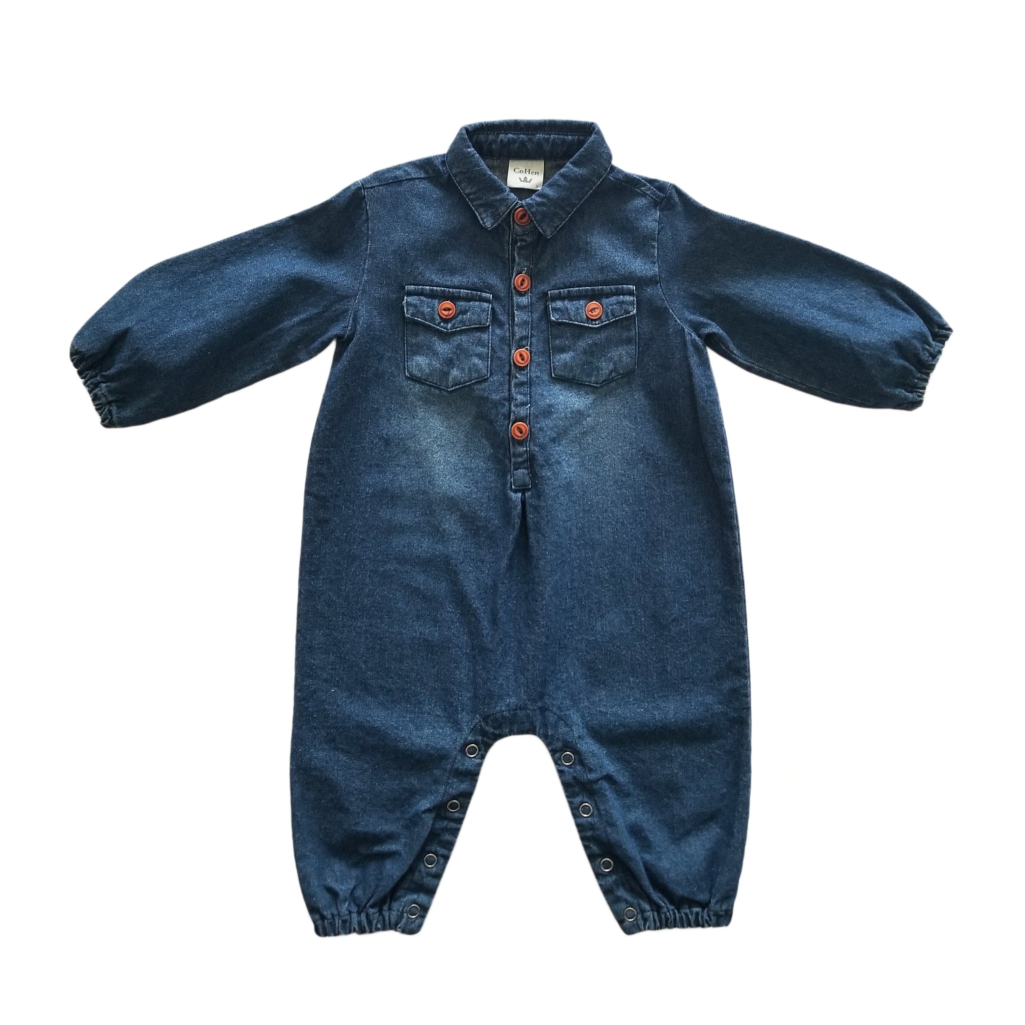 newborn denim romper