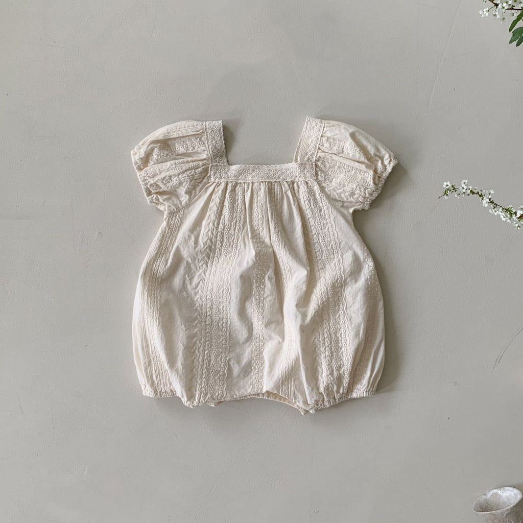 Baby BH Square Embroidery Romper - Ivory Pearl – AT NOON STORE