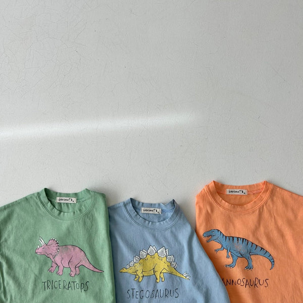 Kids Summer Dinosaur T-Shirt (1-5y) - Green Triceratops
