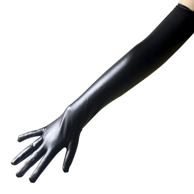 Lange Latexhandschuhe aus Kunstleder