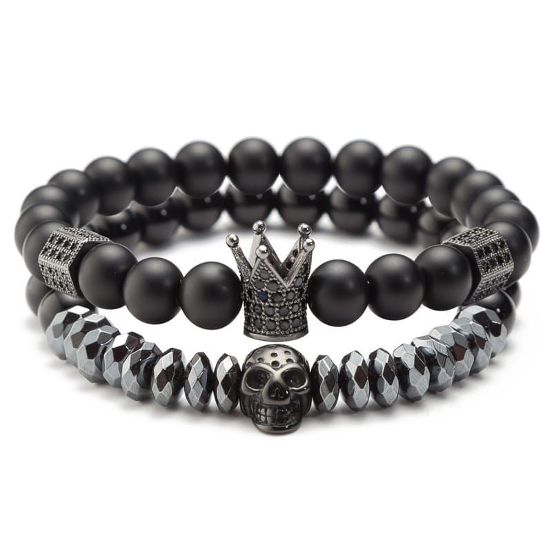 Mikro-eingelegtes Zirkon-Kronen-/Totenkopf-Armband