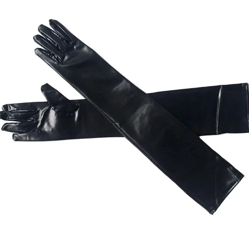 Lange Latexhandschuhe aus Kunstleder