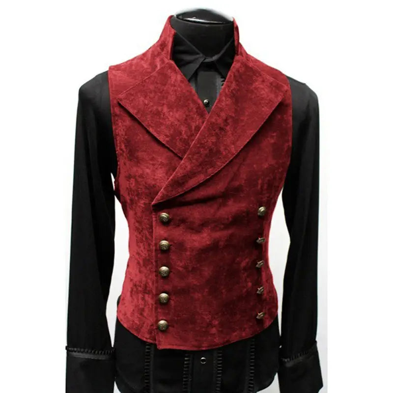 Herren Gothic Steampunk Samt viktorianischer Zweireiher